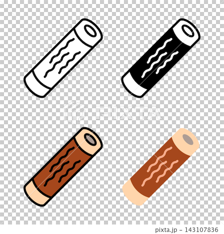 Chikuwa icon, food, Japanese food, oden, simple, vector illustration, black and white, color Chikuwa icon, food, Japanese food, oden, simple, vector illustration, black and white, color 143107836