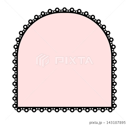 Bubble Eyelet Lace Arch Border Frame Pink Black Broderie Anglaise Scalloped Cutwork Trim Elegant Vector Illustration Bubble Eyelet Lace Arch Border Frame Pink Black Broderie Anglaise Scalloped Cutwork Trim Elegant Vector Illustration 143107895