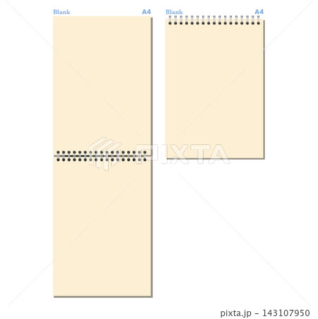 Unlined Spiral Notebook Page Dualsize Sheet Pair Cream Blank Paper Silver Coil Printable Stationery Vector Artwork Unlined Spiral Notebook Page Dualsize Sheet Pair Cream Blank Paper Silver Coil Printable Stationery Vector Artwork 143107950