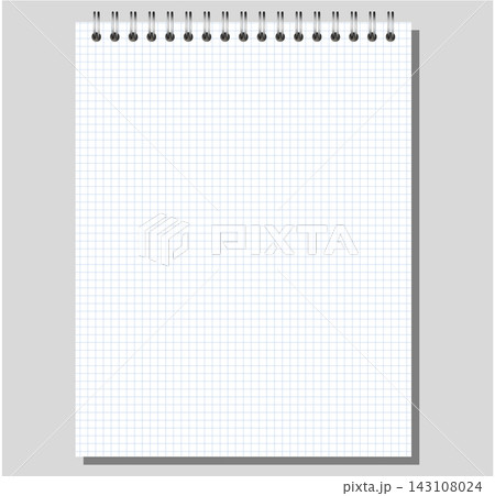 Graph Spiral Notebook Page Elongated Topbound Sheet White Blue Grid Silver Coil Printable Stationery Vector Artwork Graph Spiral Notebook Page Elongated Topbound Sheet White Blue Grid Silver Coil Printable Stationery Vector Artwork 143108024