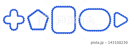Lace Scallop Border Frame Blue Cross Pentagon Rectangle Oval Triangle Trim Decorative Label Vector Illustration Lace Scallop Border Frame Blue Cross Pentagon Rectangle Oval Triangle Trim Decorative Label Vector Illustration 143108230