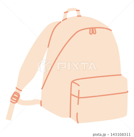 Explorer backpack silhouette bag. Fashion accessory technical illustration. Vector schoolbag front 3-4 view Men, women 143108311