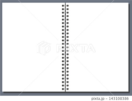 Unlined Spiral Notebook Page Open Landscape Spread White Blank Paper Silver Coil Printable Stationery Vector Artwork Unlined Spiral Notebook Page Open Landscape Spread White Blank Paper Silver Coil Printable Stationery Vector Artwork 143108386