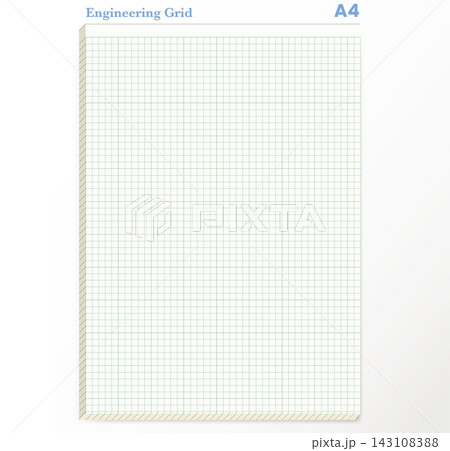Engineering Graph Paper A4 White Glue Pad Notebook Sheet Printable Technical Drafting Stationery Template Vector Art 143108388