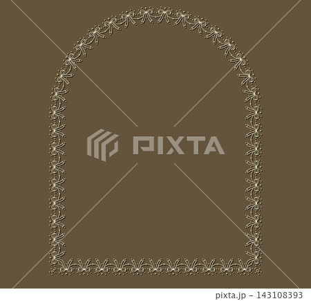 Lace Double Bow Border Frame Ribbon Garland Circle Oval Diamond Arch Coquette Trim Burgundy Edge Vector Illustration Set 143108393