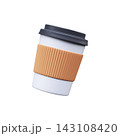 White paper cup for coffee or drink, 3D illustration 143108420