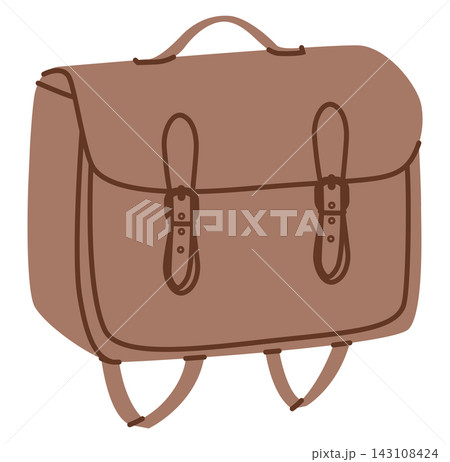Preppy Backpack backpack silhouette satchel bag. Fashion accessory technical illustration. Vector schoolbag 3-4 view Preppy Backpack backpack silhouette satchel bag. Fashion accessory technical illustration. Vector schoolbag 3-4 view 143108424