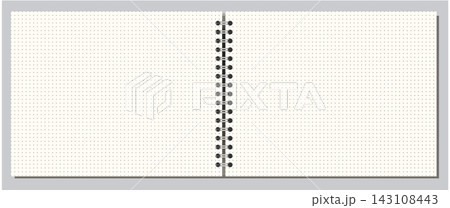 Side Spiral Notebook Page Cross Grid Ivory Printable Vector layout artwork design asset document worksheet Editable 143108443