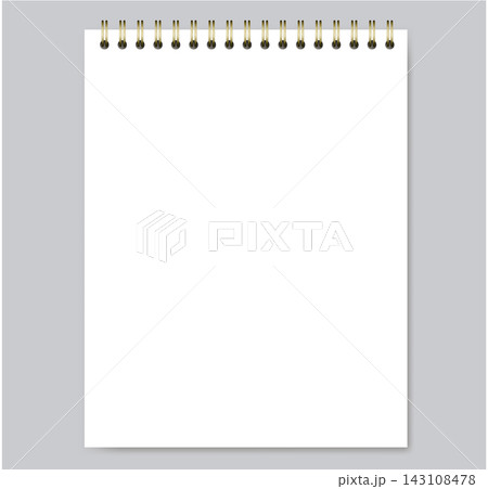 Top Spiral Notebook Page Blank White Printable Vector document worksheet minimal clean flat wirebound isolated memo Top Spiral Notebook Page Blank White Printable Vector document worksheet minimal clean flat wirebound isolated memo 143108478