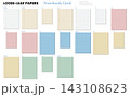 Loose Leaf Notebook Paper Set A4 pastel Punched Binder Holes Printable Stationery Vector Page Layout Template Collection 143108623