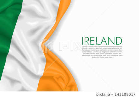 Irish waving national flag, ideal for patriotic design themes and national holidays. Vector illustration. 143109017