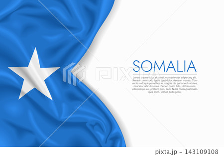 Somalian waving national flag, ideal for patriotic design themes and national holidays. Vector illustration. 143109108