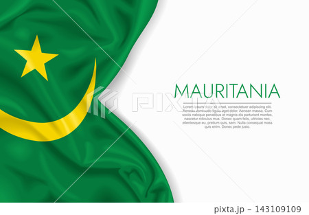 Mauritanian waving national flag, ideal for patriotic design themes and national holidays. Vector illustration. 143109109