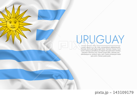 Uruguayan waving national flag, ideal for patriotic design themes and national holidays. Vector illustration. Uruguayan waving national flag, ideal for patriotic design themes and national holidays. Vector illustration. 143109179