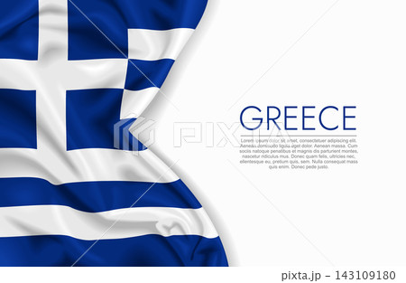 Greek waving national flag, ideal for patriotic design themes and national holidays. Vector illustration. 143109180