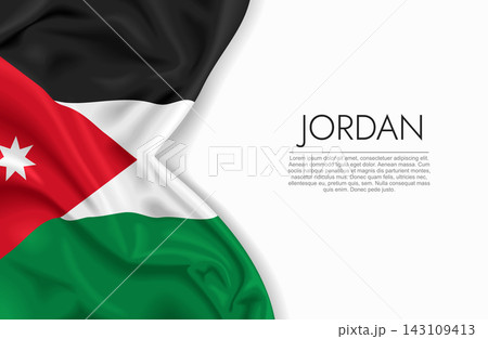 Jordanian waving national flag, ideal for patriotic design themes and national holidays. Vector illustration. Jordanian waving national flag, ideal for patriotic design themes and national holidays. Vector illustration. 143109413