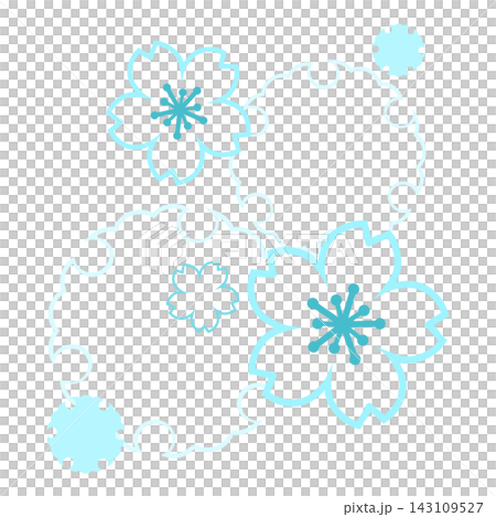 淺藍色櫻花和雪圈 143109527