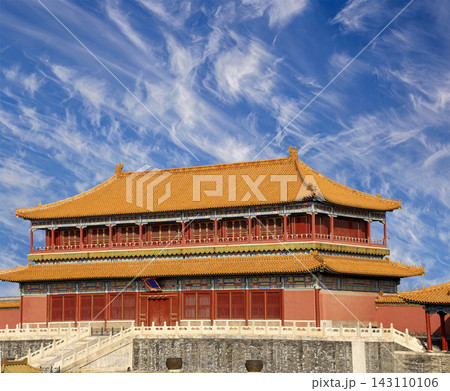 Forbidden City (against the sky with clouds), Beijing, China -- was the Chinese imperial palace from the Ming Dynasty to the end of the Qing Dynasty 143110106