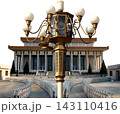 Mausoleum of Mao Zedong and street lamp (carved, on white background), Tiananmen Square, Beijing, China 143110416
