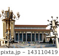 Mausoleum of Mao Zedong and street lamp (carved, on white background), Tiananmen Square, Beijing, China 143110419
