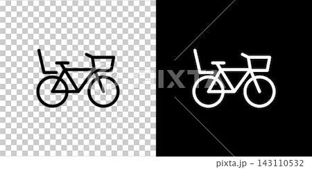 Bicycle child seat icon, mom bike, child pick-up/drop-off Bicycle child seat icon, mom bike, child pick-up/drop-off 143110532