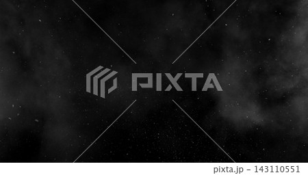 Realistic snowstorm particles and drifting snowflakes isolated on black background. Atmospheric winter weather effect ideal for overlays, visual effects, compositing and cinematic scenes. 143110551