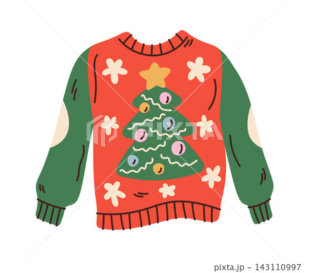 Sweater With Christmas Tree Pattern Cartoon Sweater With Christmas Tree Pattern Cartoon 143110997