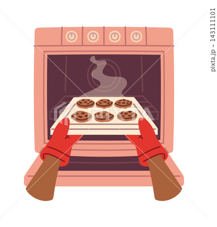 Cookies Baking In Oven Home Kitchen Cartoon Cookies Baking In Oven Home Kitchen Cartoon 143111101