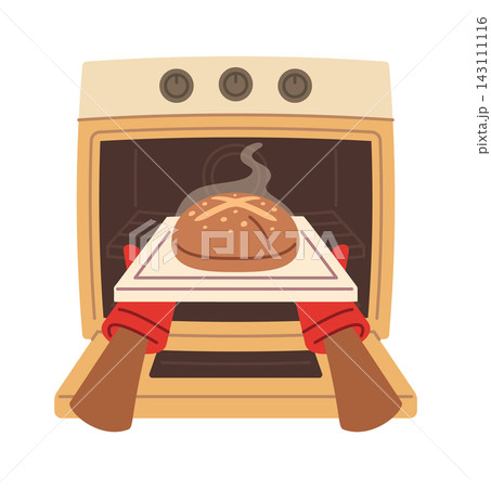 Bread Taken From Oven Baking Cartoon Bread Taken From Oven Baking Cartoon 143111116