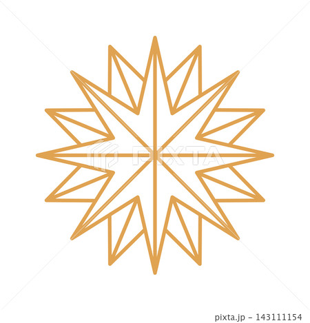 Star Christmas Emblem Geometric Line Art 143111154