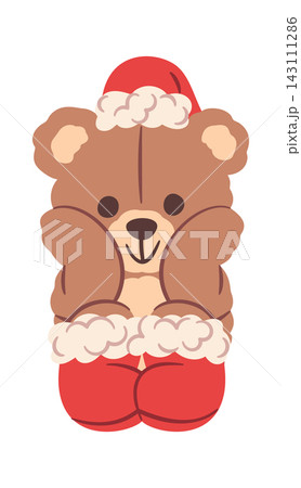 Teddy Bear In Santa Costume Cartoon Teddy Bear In Santa Costume Cartoon 143111286