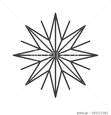 Star Compass Rosette Geometric Line Art Star Compass Rosette Geometric Line Art 143111361