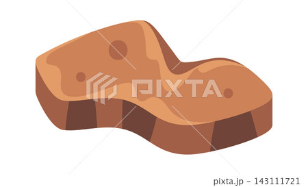 Footprint Fossil Rock Cartoon Style 143111721