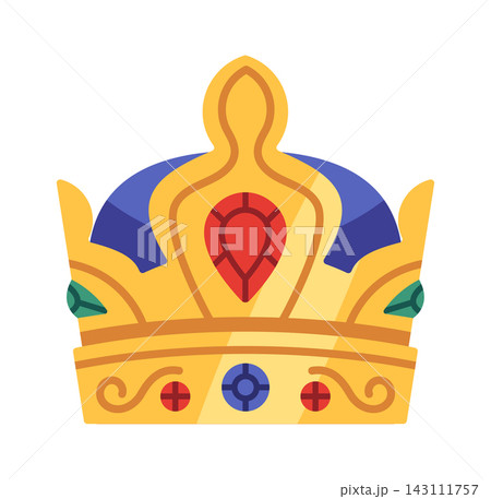Crown Royalty Emblem With Gems Cartoon 143111757