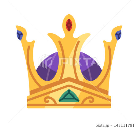 Crown With Gemstones Royal Emblem Cartoon Crown With Gemstones Royal Emblem Cartoon 143111781