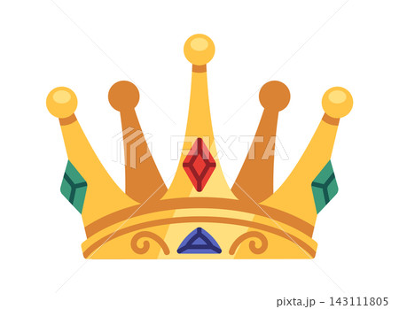 Crown With Gems Royal Emblem Cartoon 143111805
