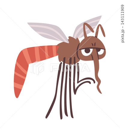 Mosquito Flying With Long Proboscis Cartoon Mosquito Flying With Long Proboscis Cartoon 143111909
