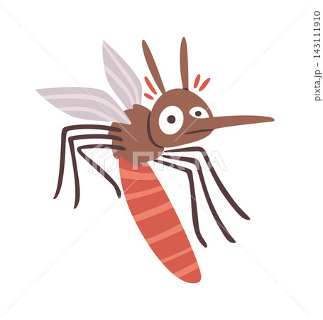 Mosquito Flying Threat Cartoon Style Mosquito Flying Threat Cartoon Style 143111910
