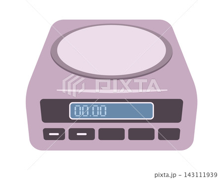Scale Digital Kitchen Weighing Cartoon Style Scale Digital Kitchen Weighing Cartoon Style 143111939