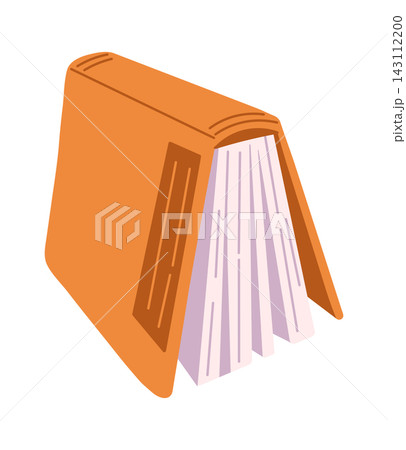 Book Standing Open Pages Cartoon Style 143112200
