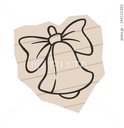 Bell With Bow On Scrapbook Paper Line Art Bell With Bow On Scrapbook Paper Line Art 143112302