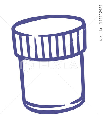 Glue Jar With Ribbed Lid Line Art 143112481