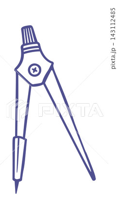 Compass Drawing Tool Sketch Line Art 143112485