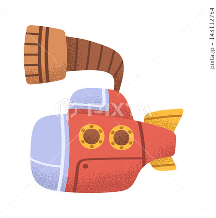 Submarine With Periscope Side View Cartoon 143112754