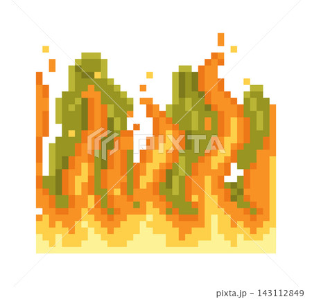 Fire Burning Loop Pixel Art Sprite Fire Burning Loop Pixel Art Sprite 143112849