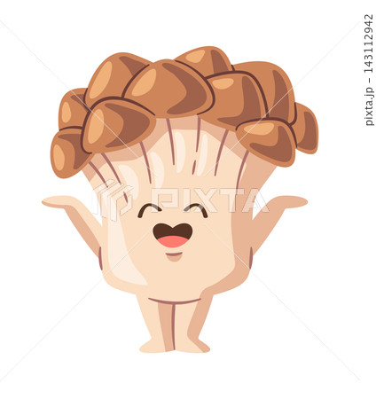 Mushroom Character Cheerful Pose Cartoon Mushroom Character Cheerful Pose Cartoon 143112942