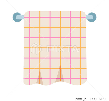 Towel Hanging On Rod Grid Pattern 143113137