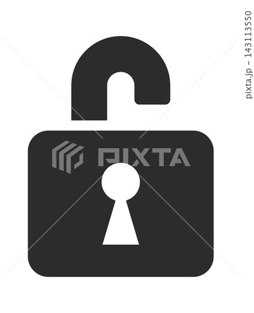 Padlock Open Security Symbol Bold Silhouette Padlock Open Security Symbol Bold Silhouette 143113550