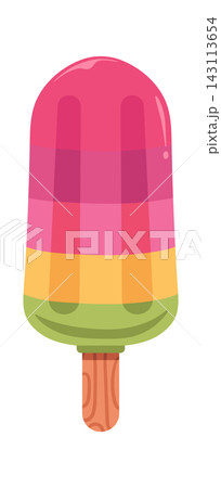 Popsicle Dripping On Stick Cartoon Style 143113654