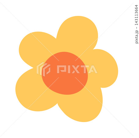 Flower Bloom With Round Center Cartoon Flower Bloom With Round Center Cartoon 143113664